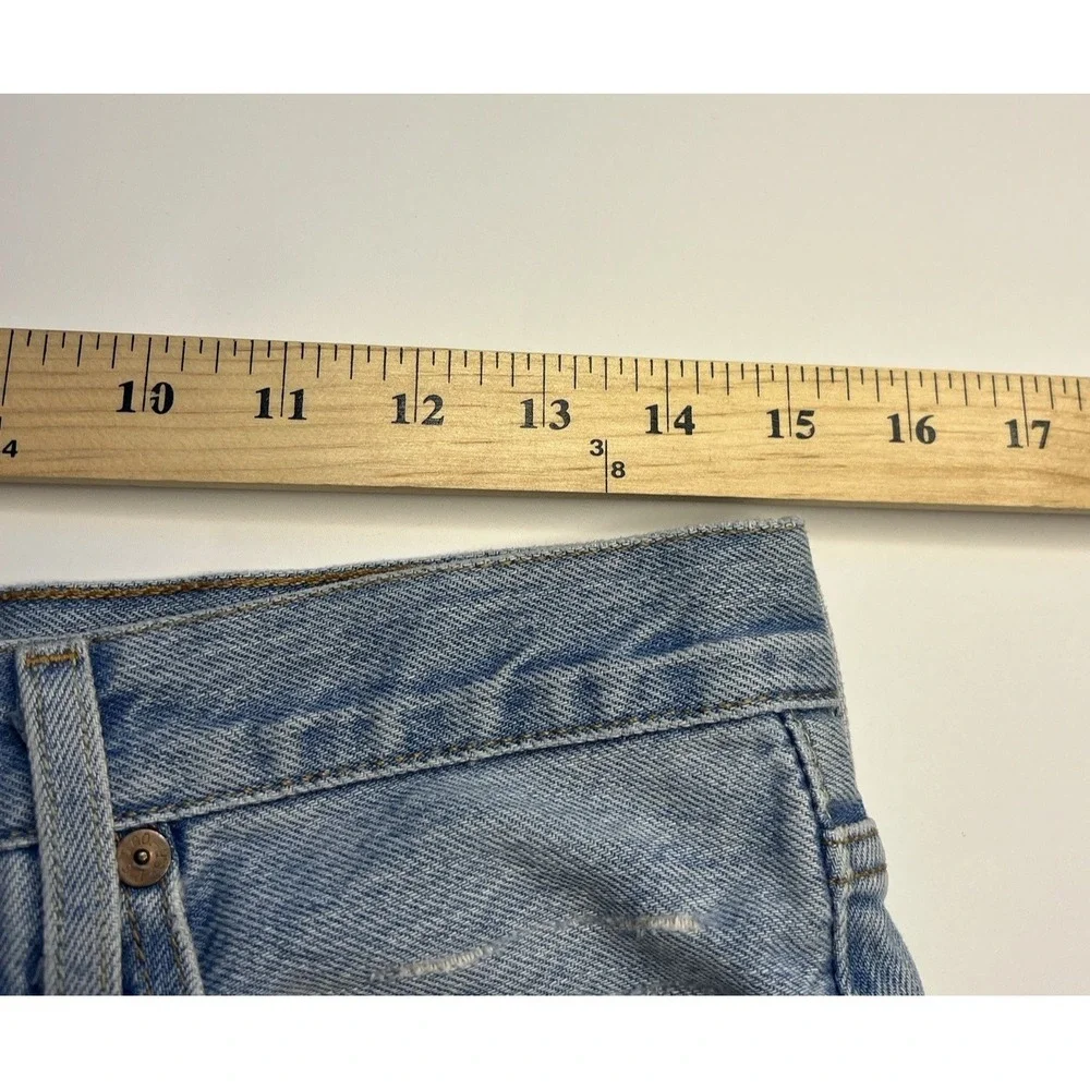 Levi's 501 Cut Off Blue Jean Shorts Women 28 High Rise Button Fly Hipster Summer